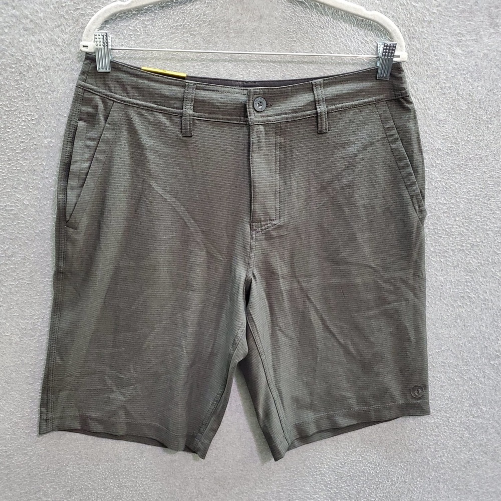 Hang Ten Men Shorts 32 Gray Hybrid Logo Chino Surf Beach NWT